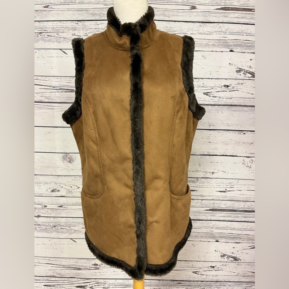Faux Fur and Suede Vest Size Small